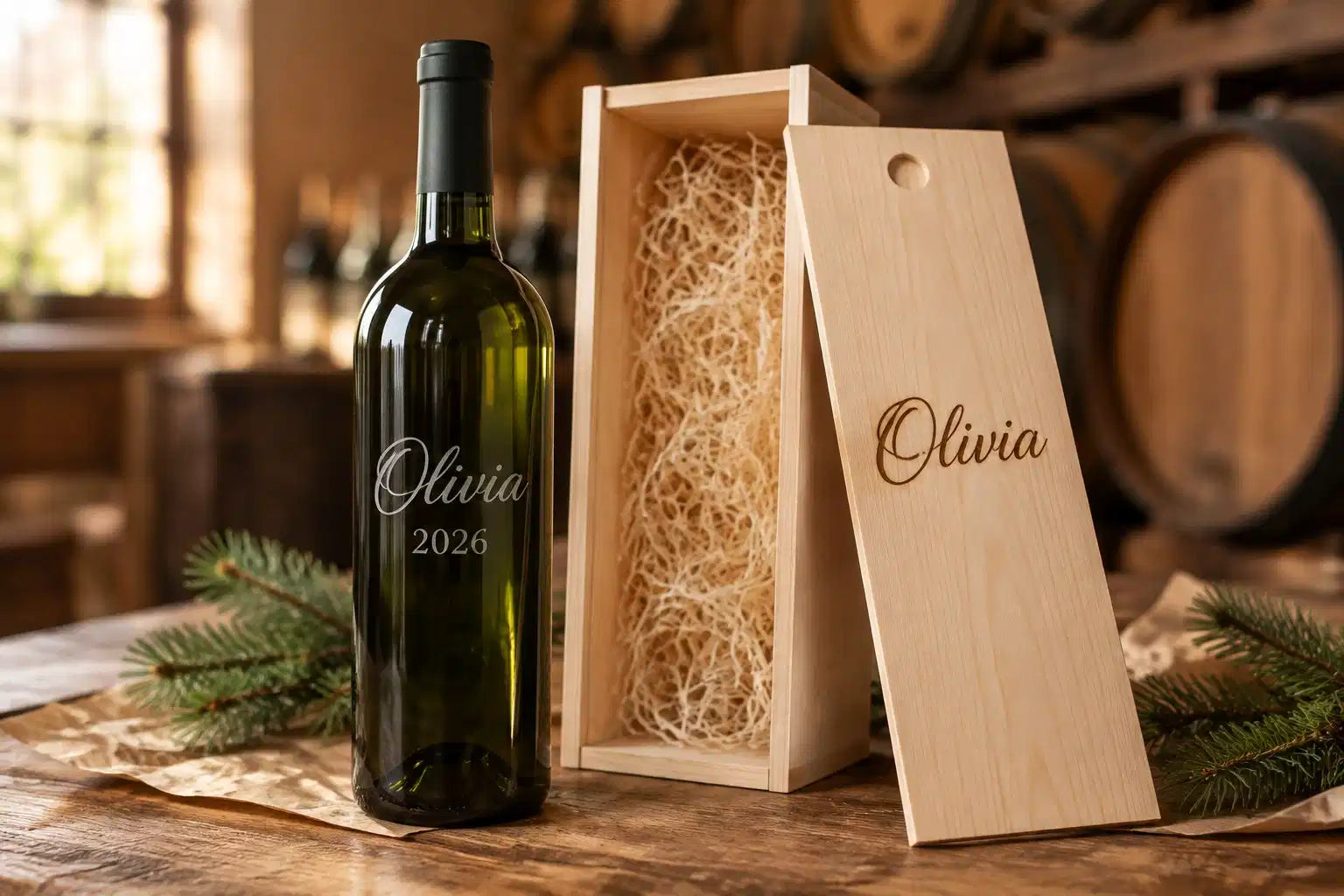 Winery Bottle & Gift Box Engraving for a December Run