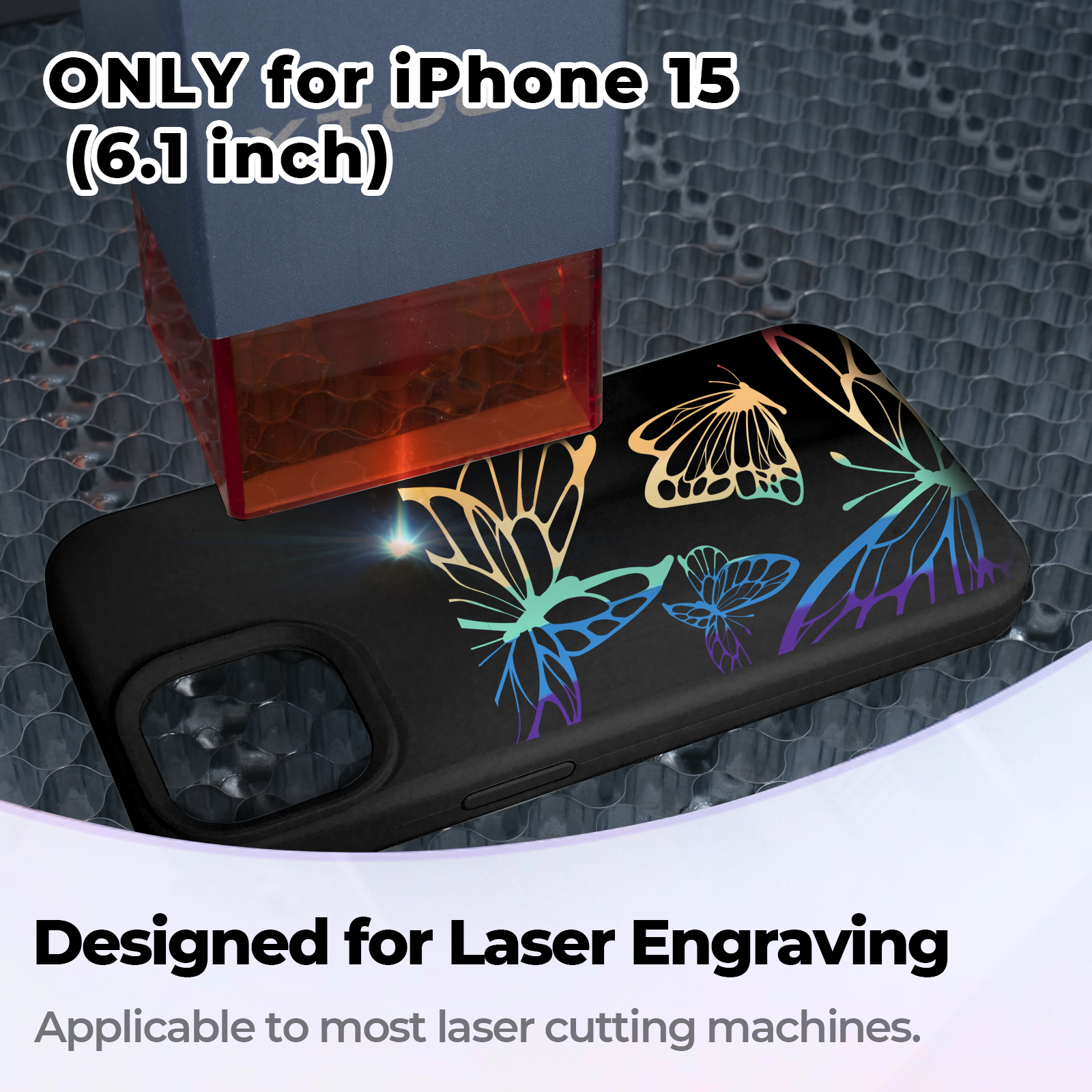 Silicone Magnetic iPhone Case with Laserable Rainbow Filling