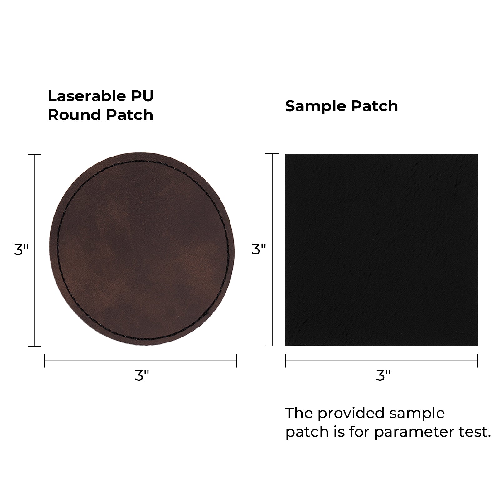 Round Laserable PU Iron-on Patch (10pcs)