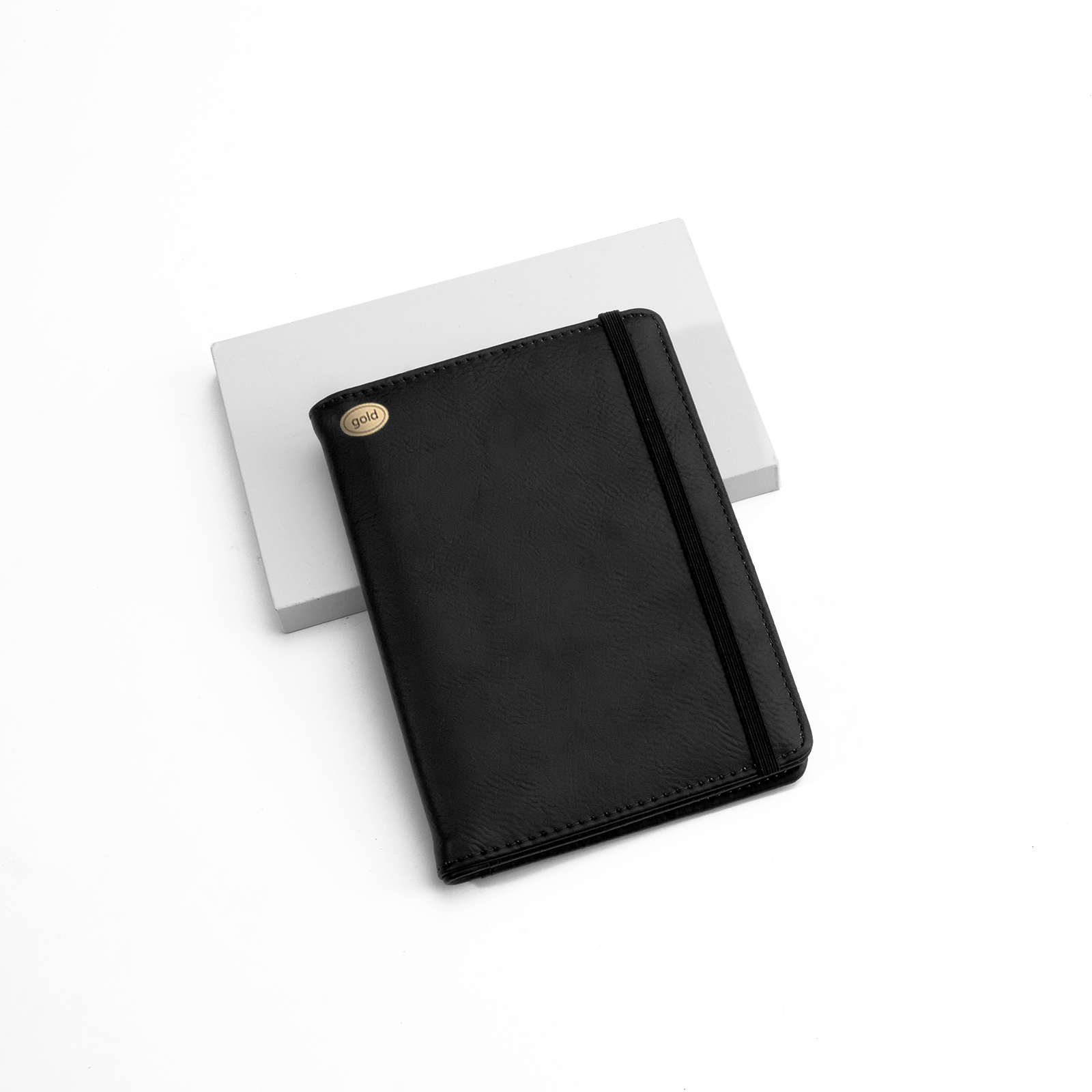 Black to Gold Laserable PU Patch Passport Holder
