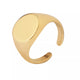 Gold Stainless Steel Oval Signet Rings (3pcs)