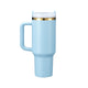 Pastel Blue to Gold Stainless Steel Tumbler with Removable Handle (40oz)