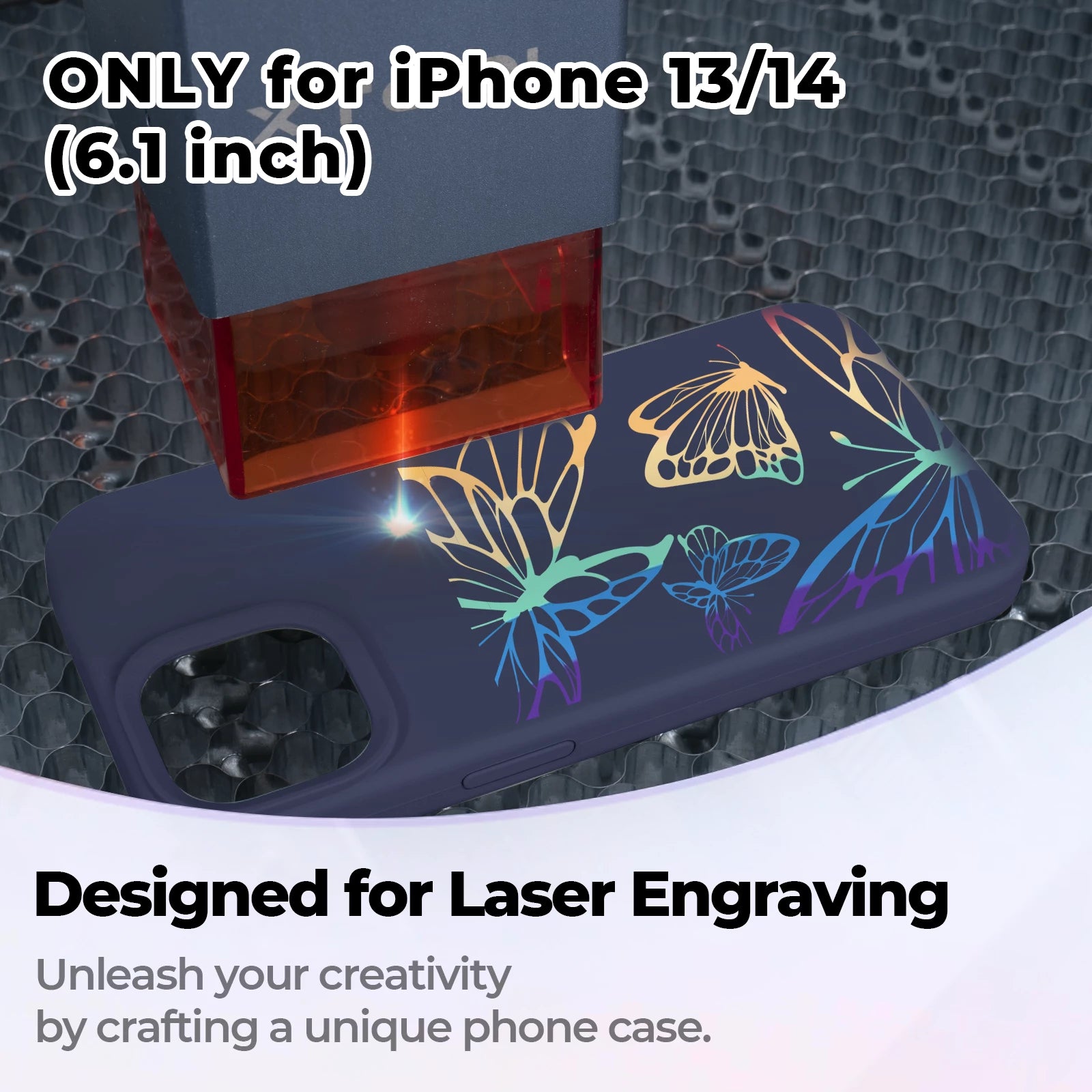 Silicone Magnetic iPhone Case with Laserable Rainbow Filling