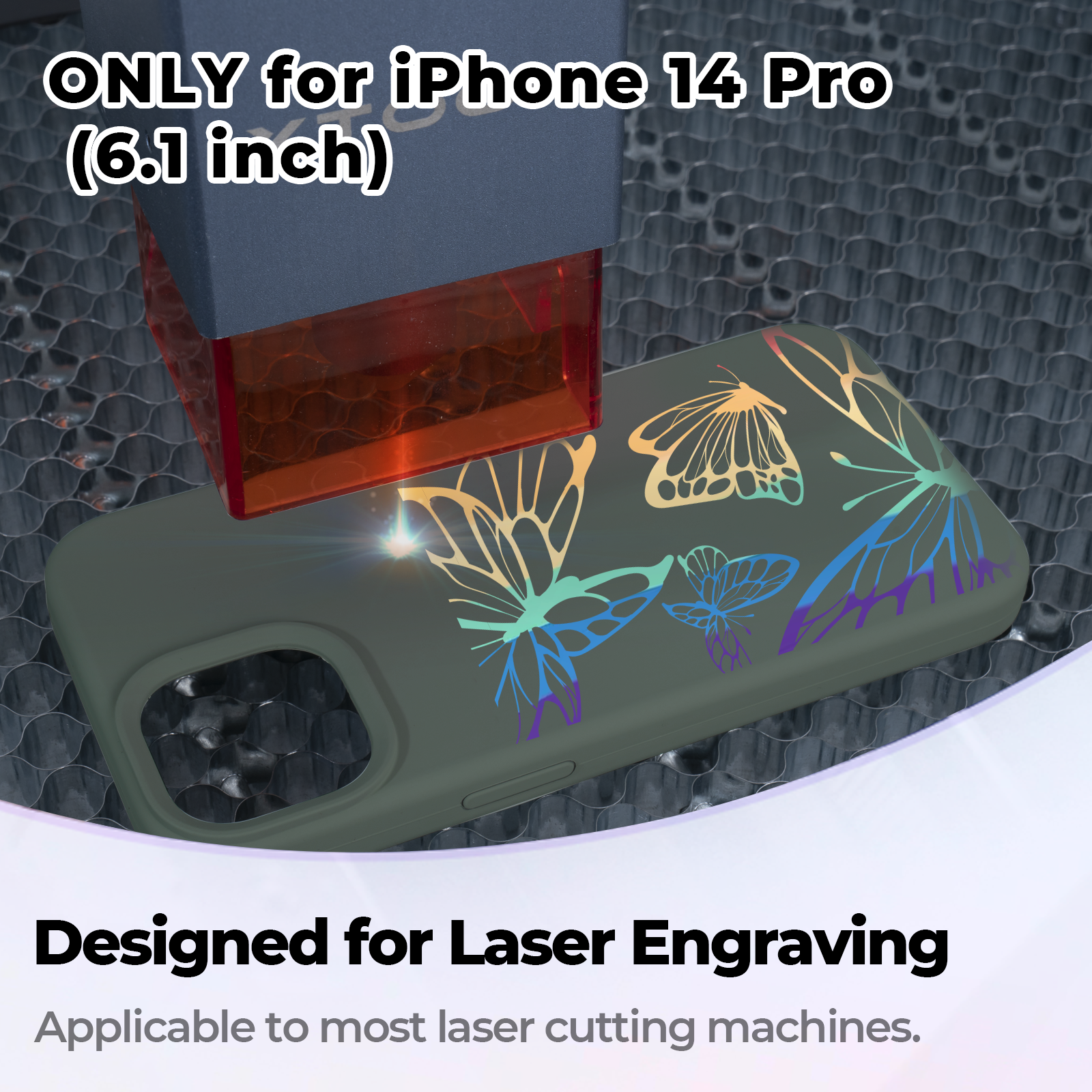 Silicone Magnetic iPhone Case with Laserable Rainbow Filling