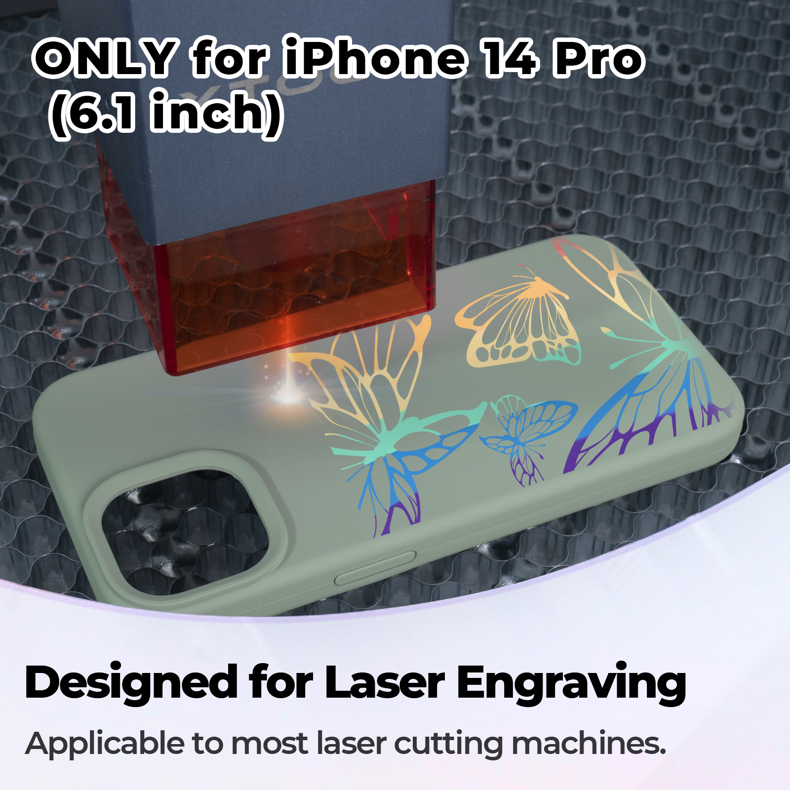 Silicone Magnetic iPhone Case with Laserable Rainbow Filling