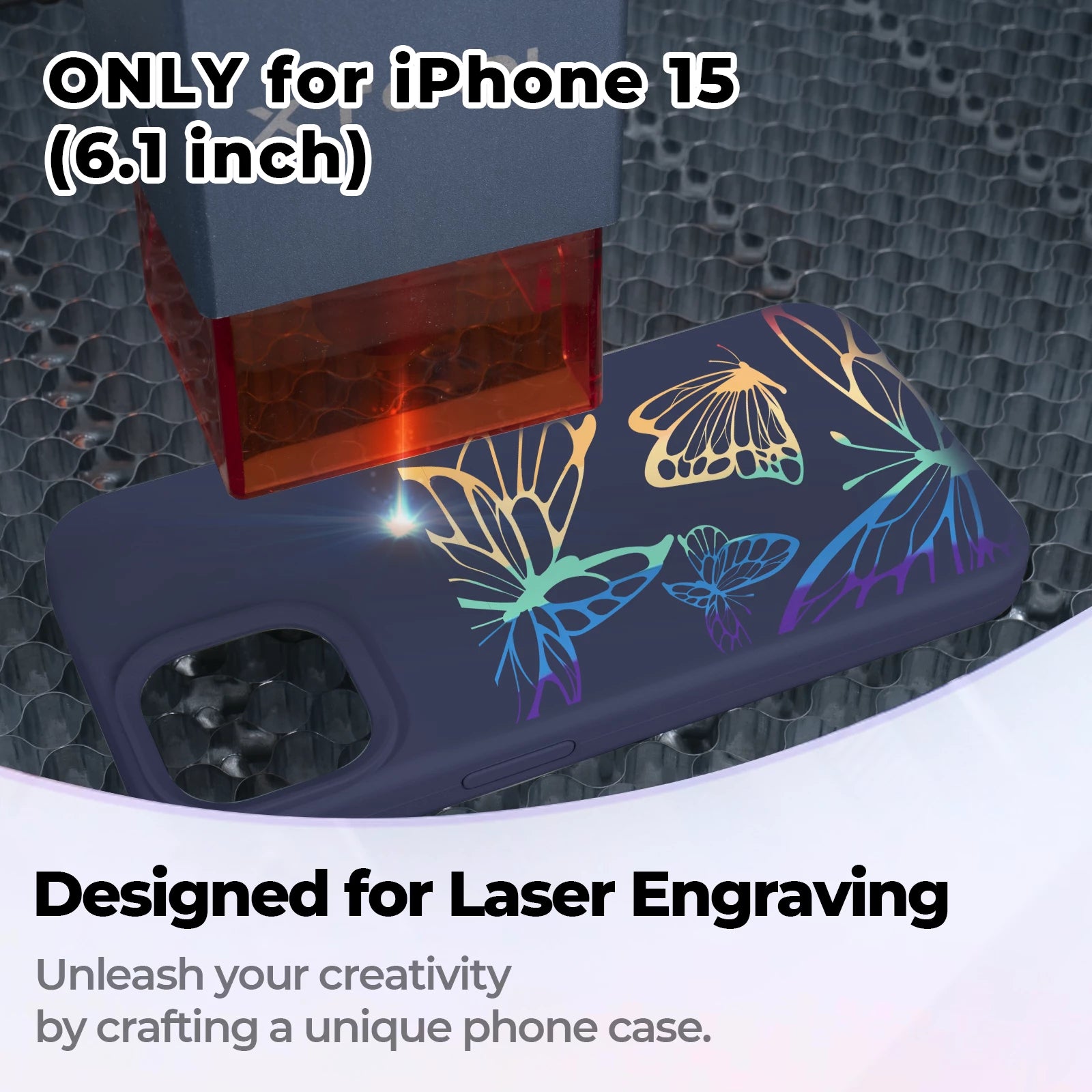 Silicone Magnetic iPhone Case with Laserable Rainbow Filling