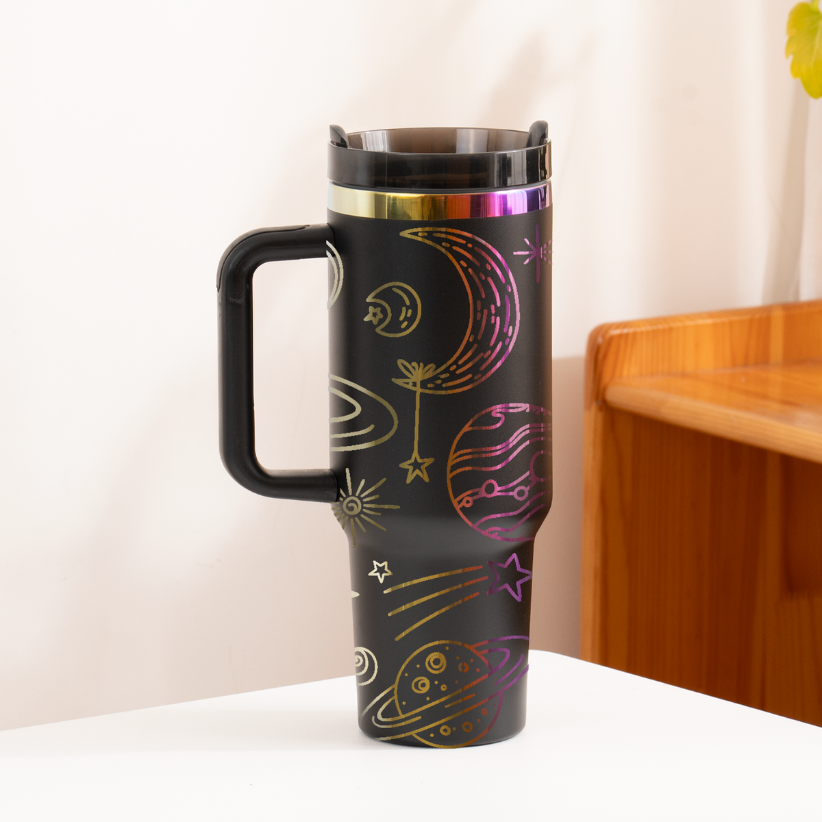 40oz Stainless Steel Tumbler with Removable Handle