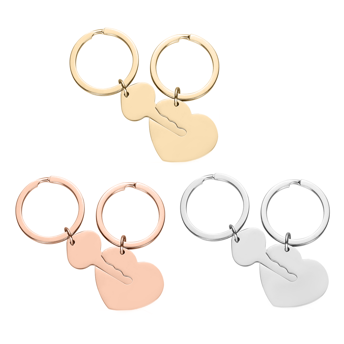 Steel Heart & Key Keychain Set | xTool Materials