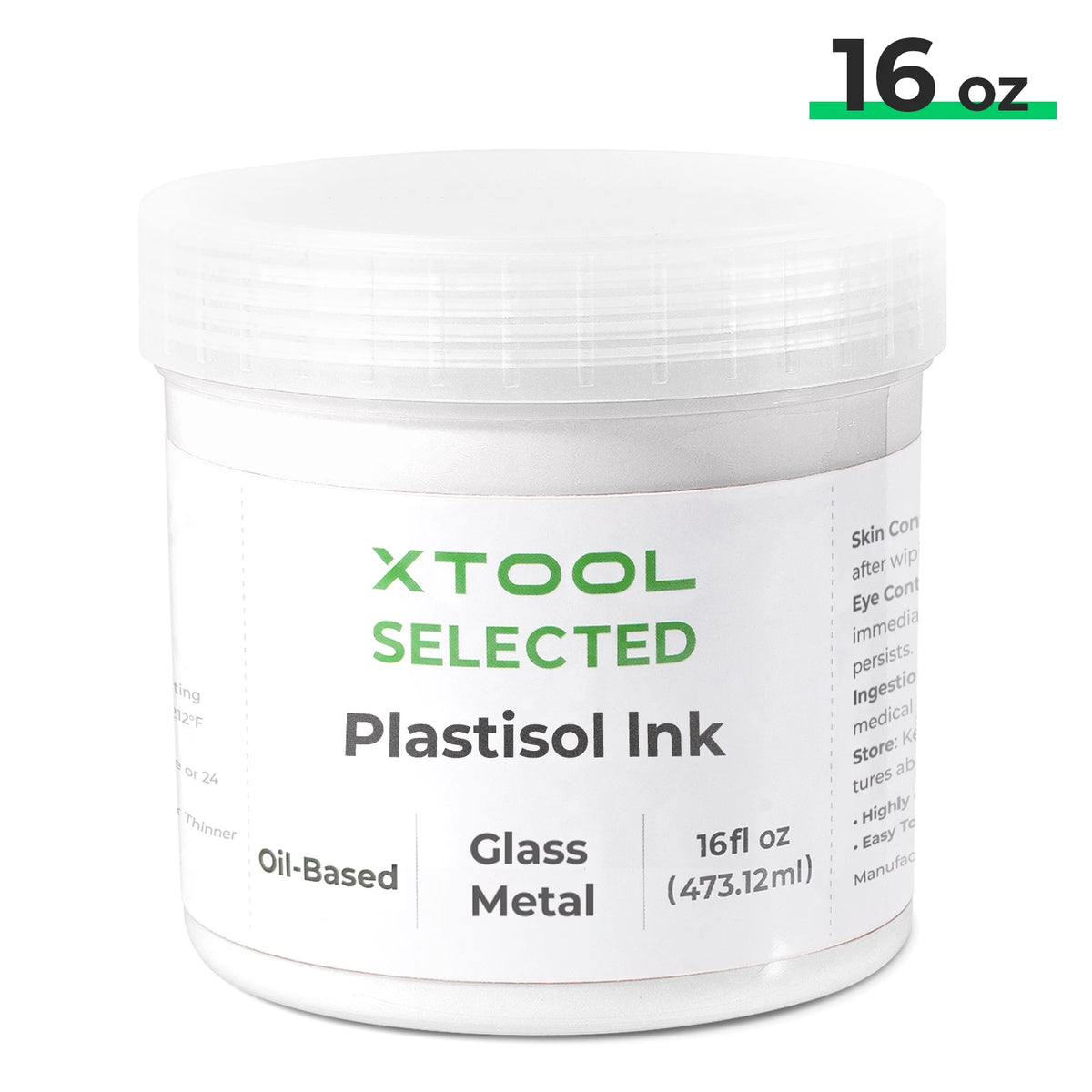 White Oil-Based Screen Printing Ink (16oz)