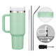 Green to Silver Stainless Steel Tumbler with Removable Handle (40oz)