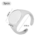 Silver Stainless Steel Oval Signet Rings (3pcs)