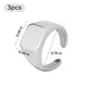 Silver Stainless Steel Square Signet Rings (3pcs)