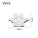 Silver Stainless Steel Dog Paw Hang Pendant (10pcs)