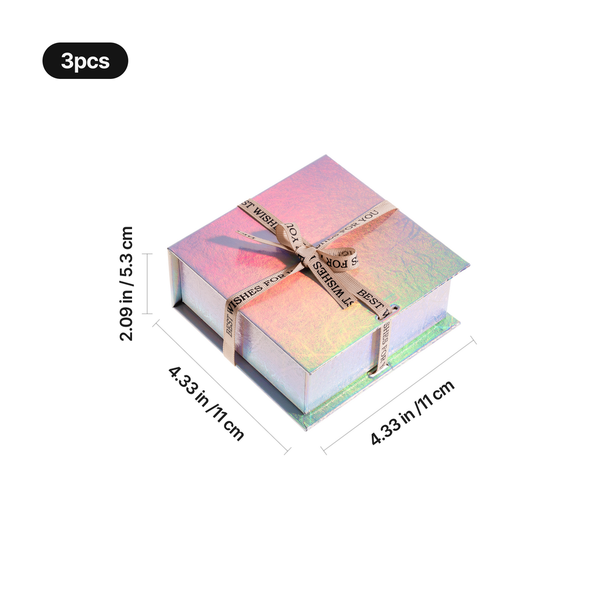 Iridescent Silver Gift Box with Jewelry Foam Insert (3pcs)