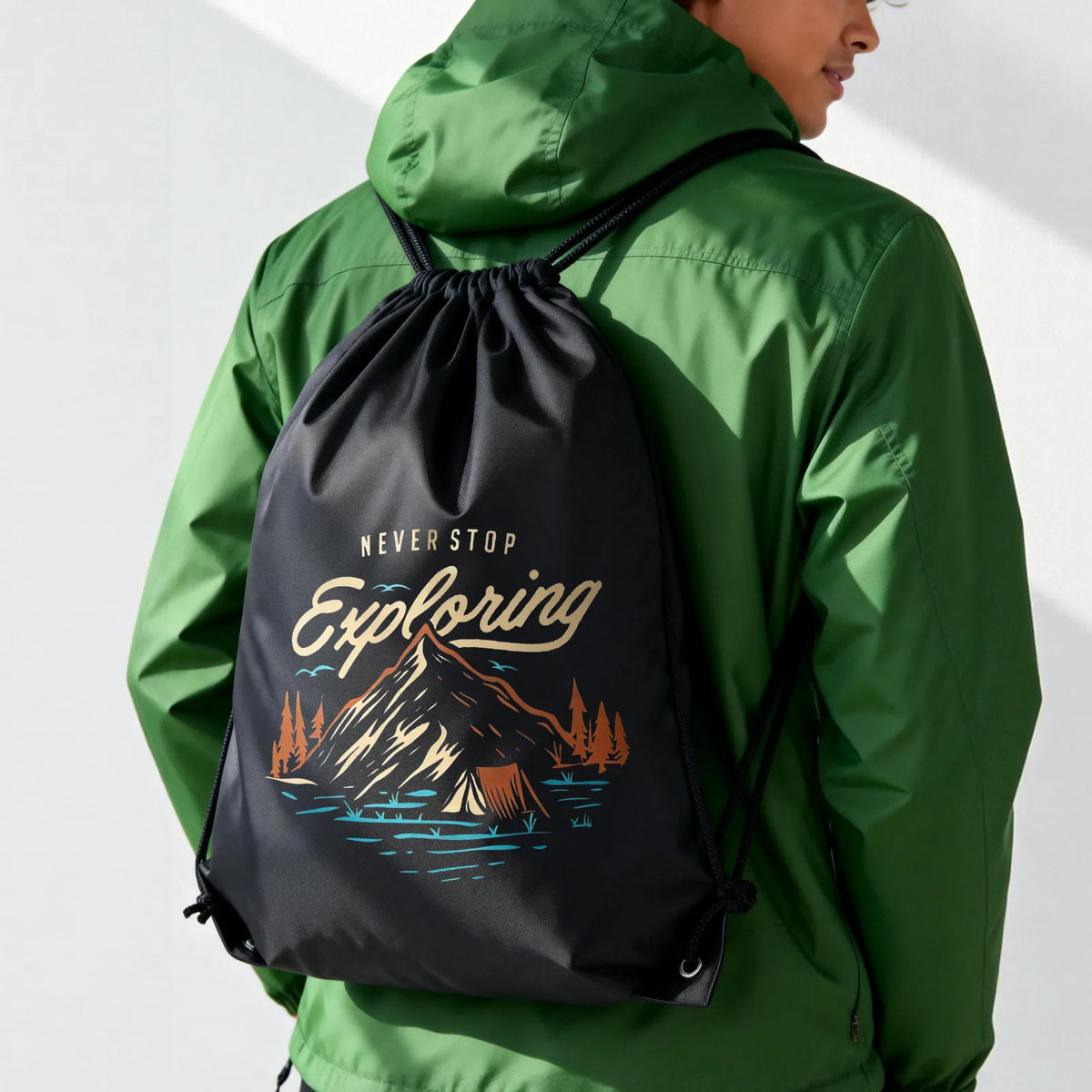 Black Drawstring Bag | xTool Materials