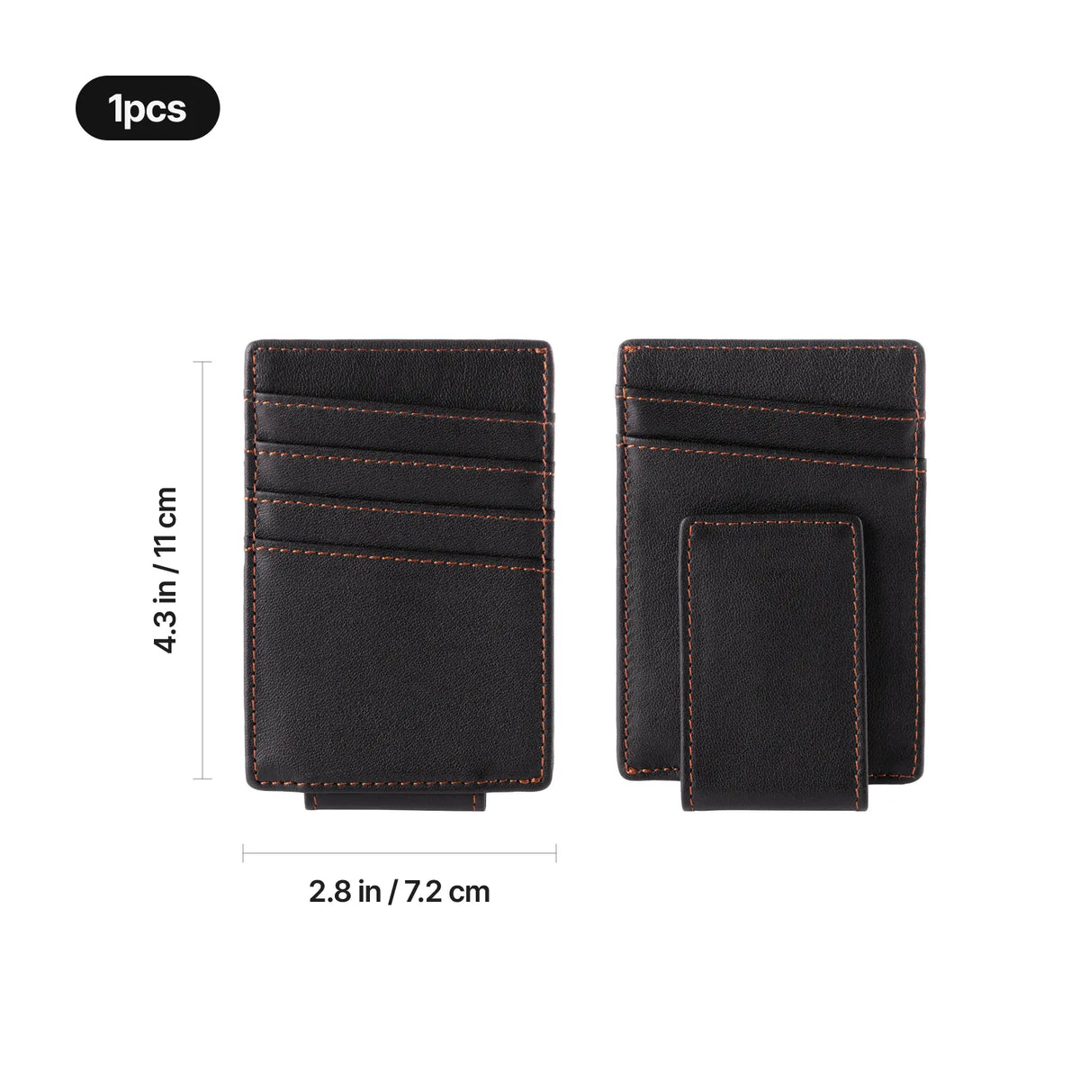 Leather Magnetic Money Clip Wallet (1pcs)