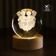 laser engraved angel crystal ball with light base