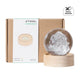 battery powered round rubber wood LED light base for crystal ball display