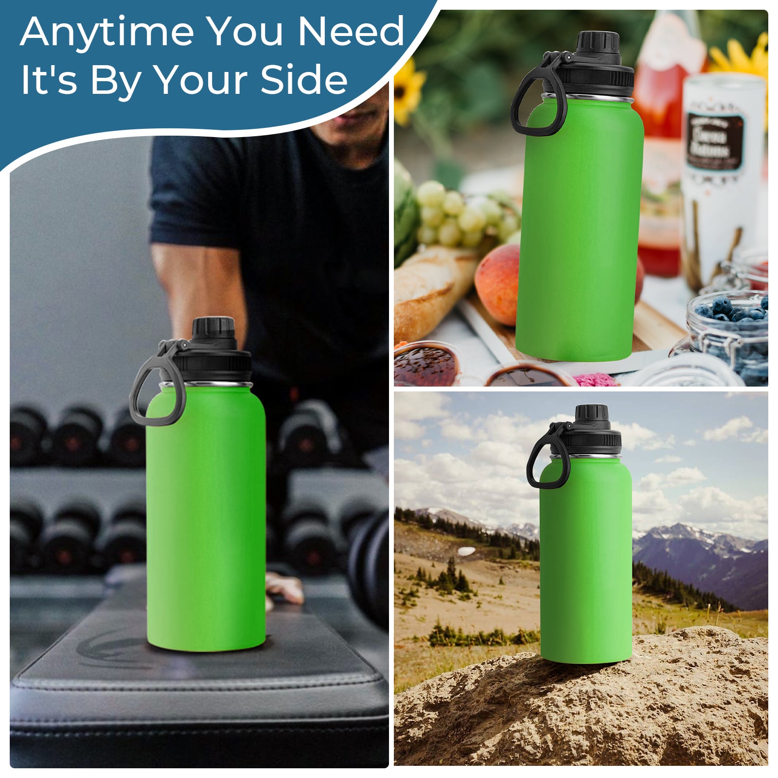 32oz Stainless Steel Insulated Water Bottle with Chug Cap