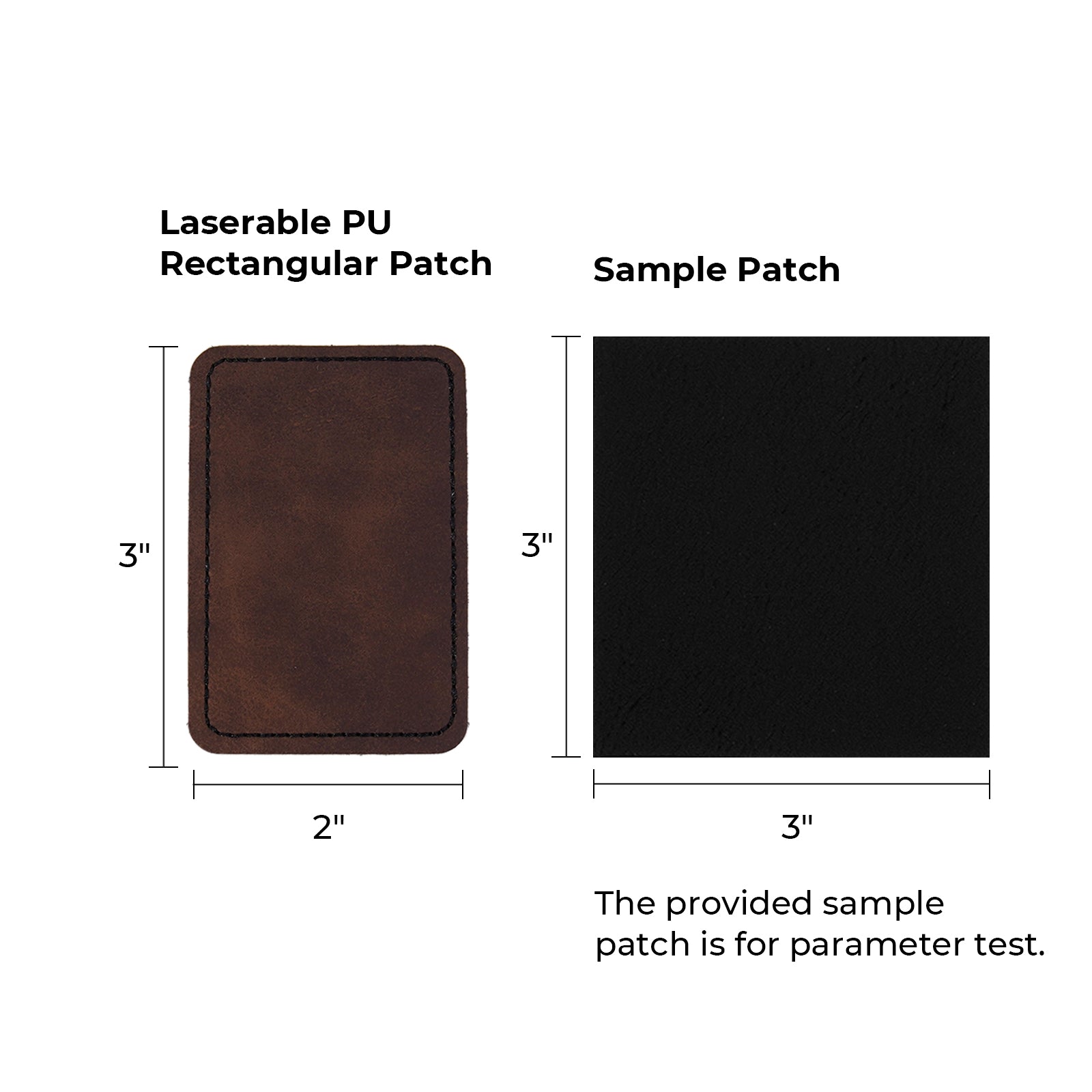 Brown to Gold Rectangular Laserable PU Iron-on Patch (10pcs)