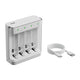Linogy 4-Slot Li-ion AA & AAA Rechargeable Battery Charger
