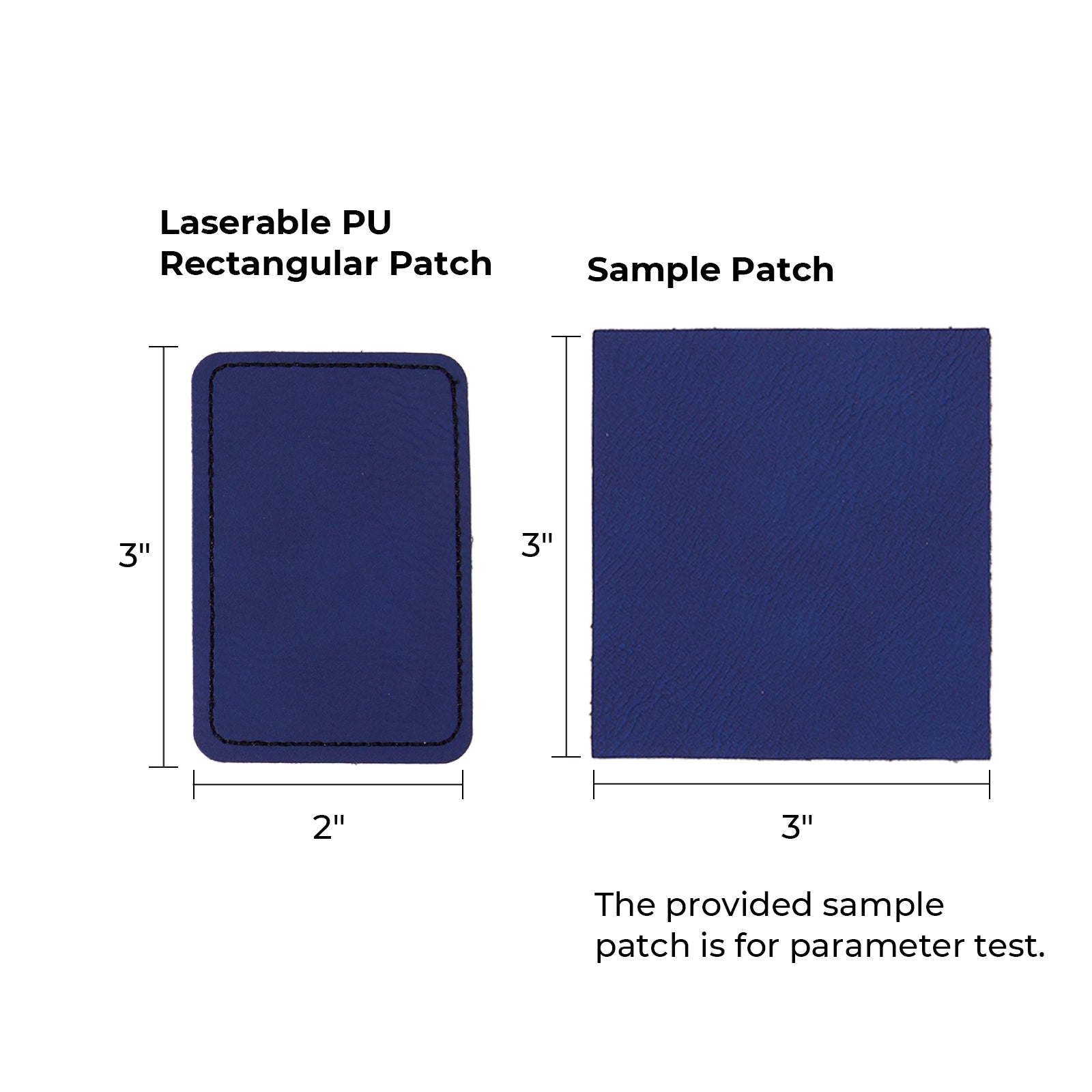 Blue to Silver Laserable PU Rectangular Patch (10pcs)