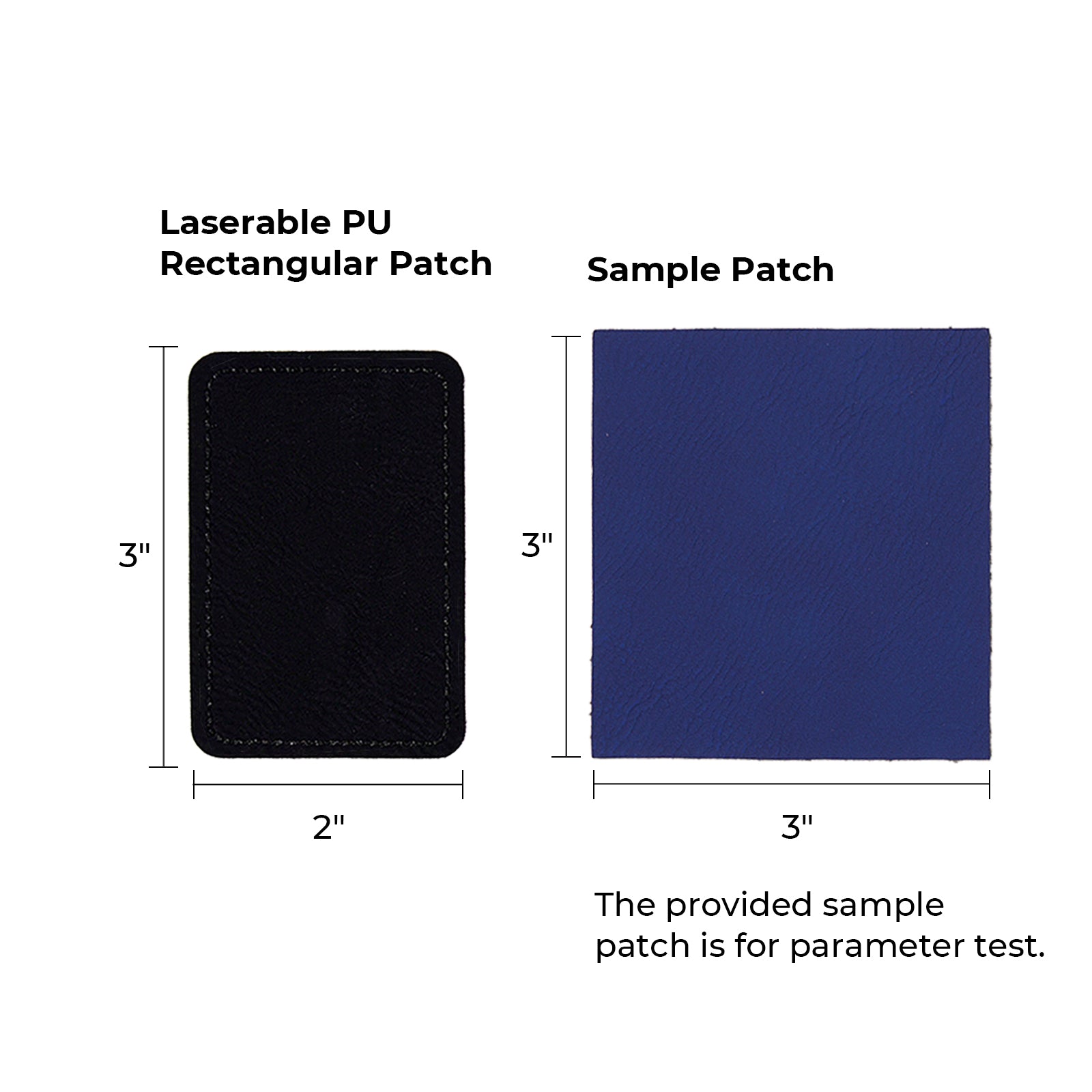 Black to Silver Laserable PU Rectangular Patch (10pcs)