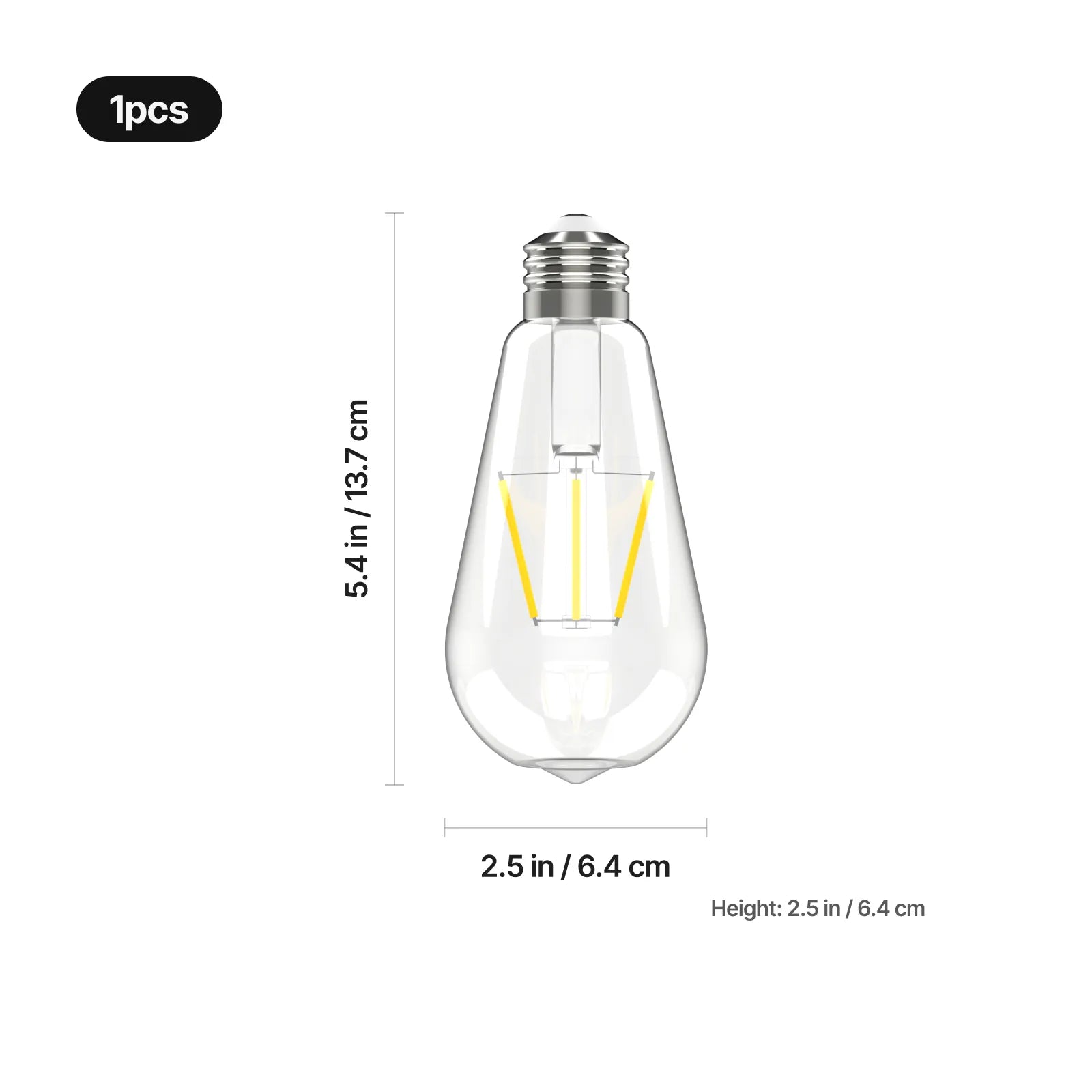 120v edison bulb teardrop shaped 2200k 1pcs 02