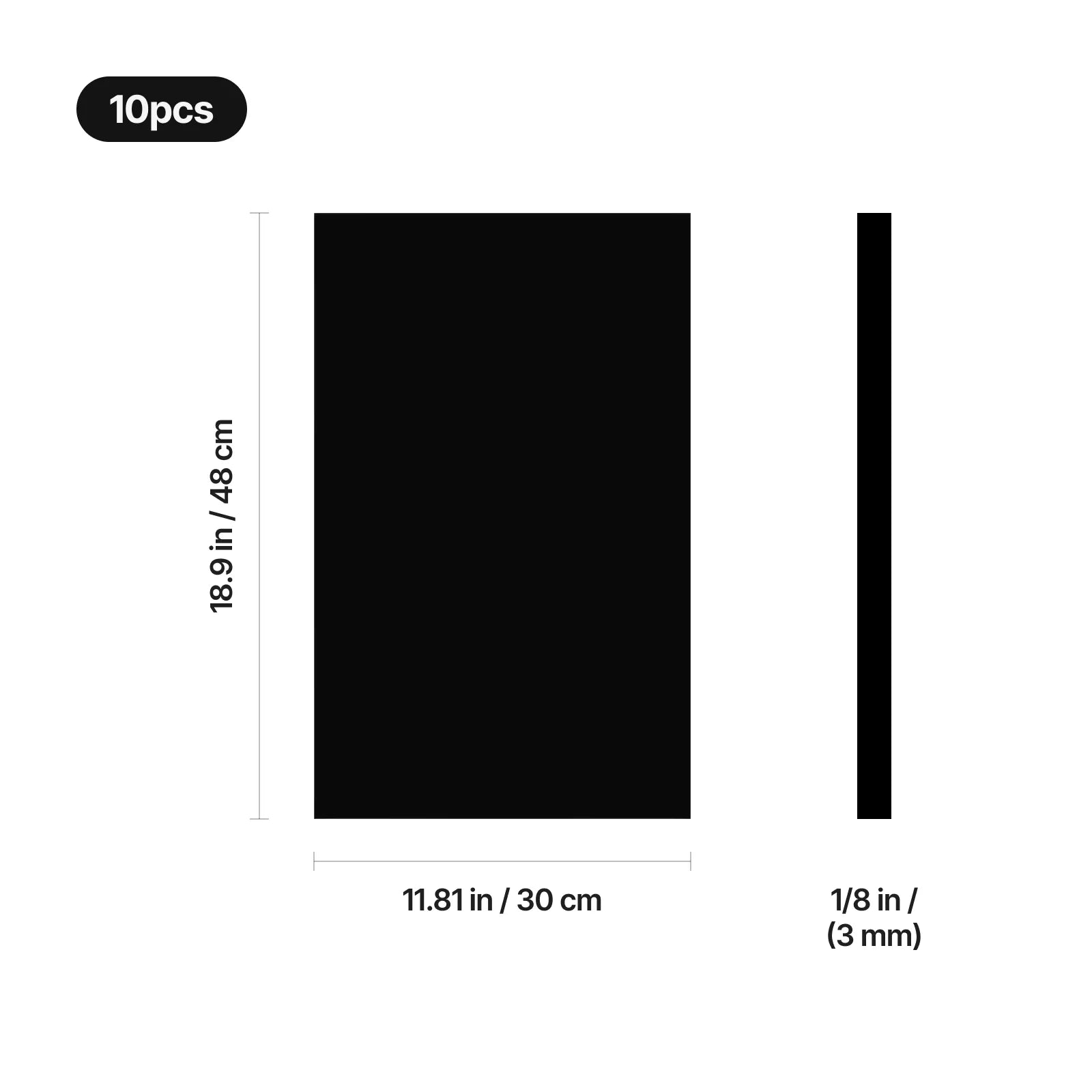 1 8 x12 x19 black opaque glossy acrylic sheet for diode laser cutting 03