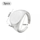 Silver Oval Signet Rings (3pcs)