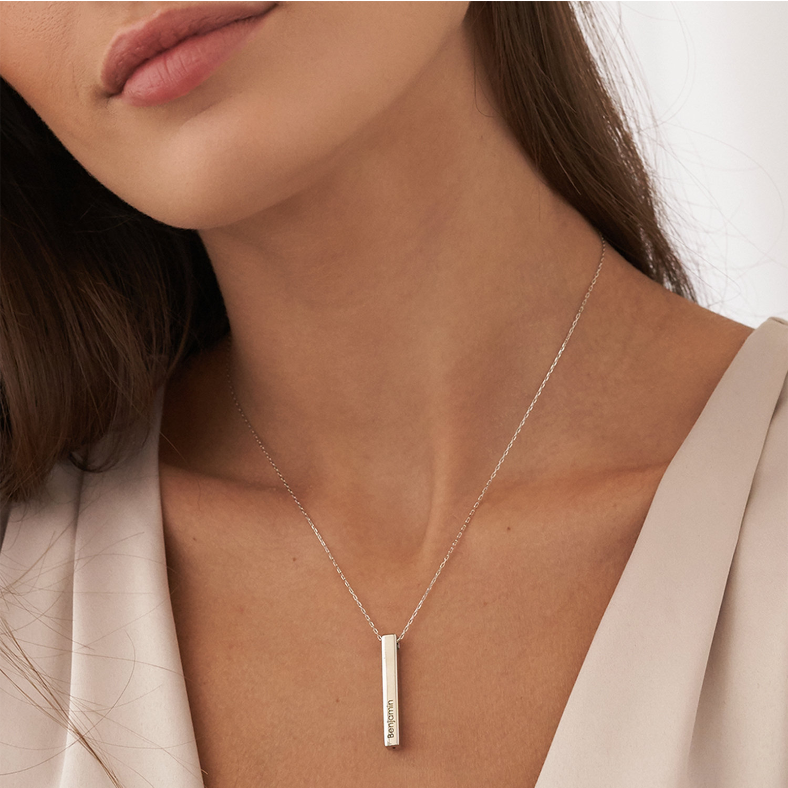 Stainless Steel Vertical Bar Necklace (6pcs)