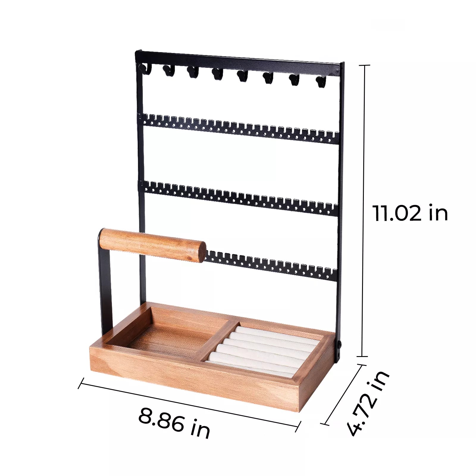 Black 5-Tier Jewelry Display with Ring Tray