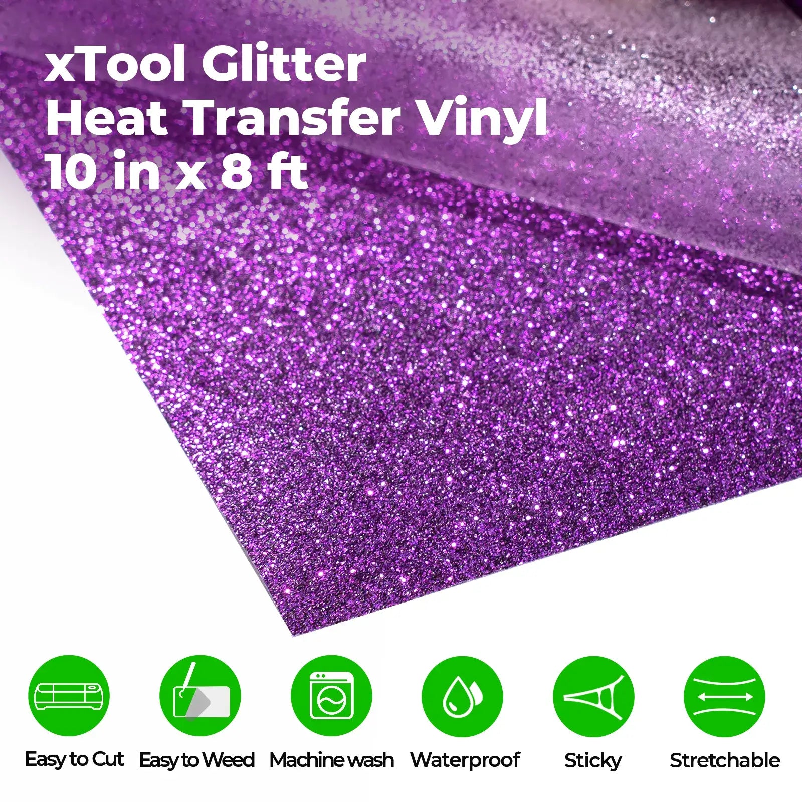 Purple Glitter HTV Heat Transfer Vinyl Roll