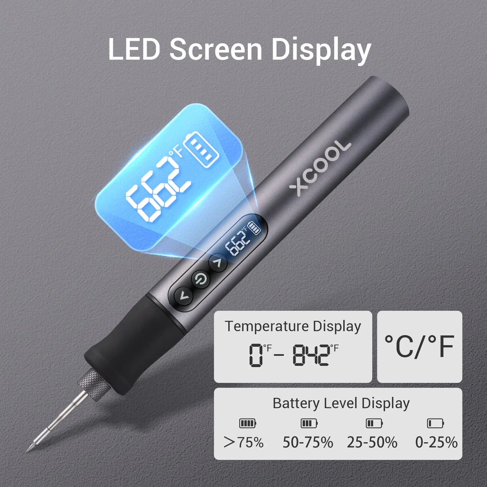thumbnail image 2 of 1 Set Portable Soldering Iron Handheld Digital Cordless Soldering Iron With Detachable Head & One-Click Switch USB Rechargeable 3 Level Welding Pen, Guns - Canada 2 of 12