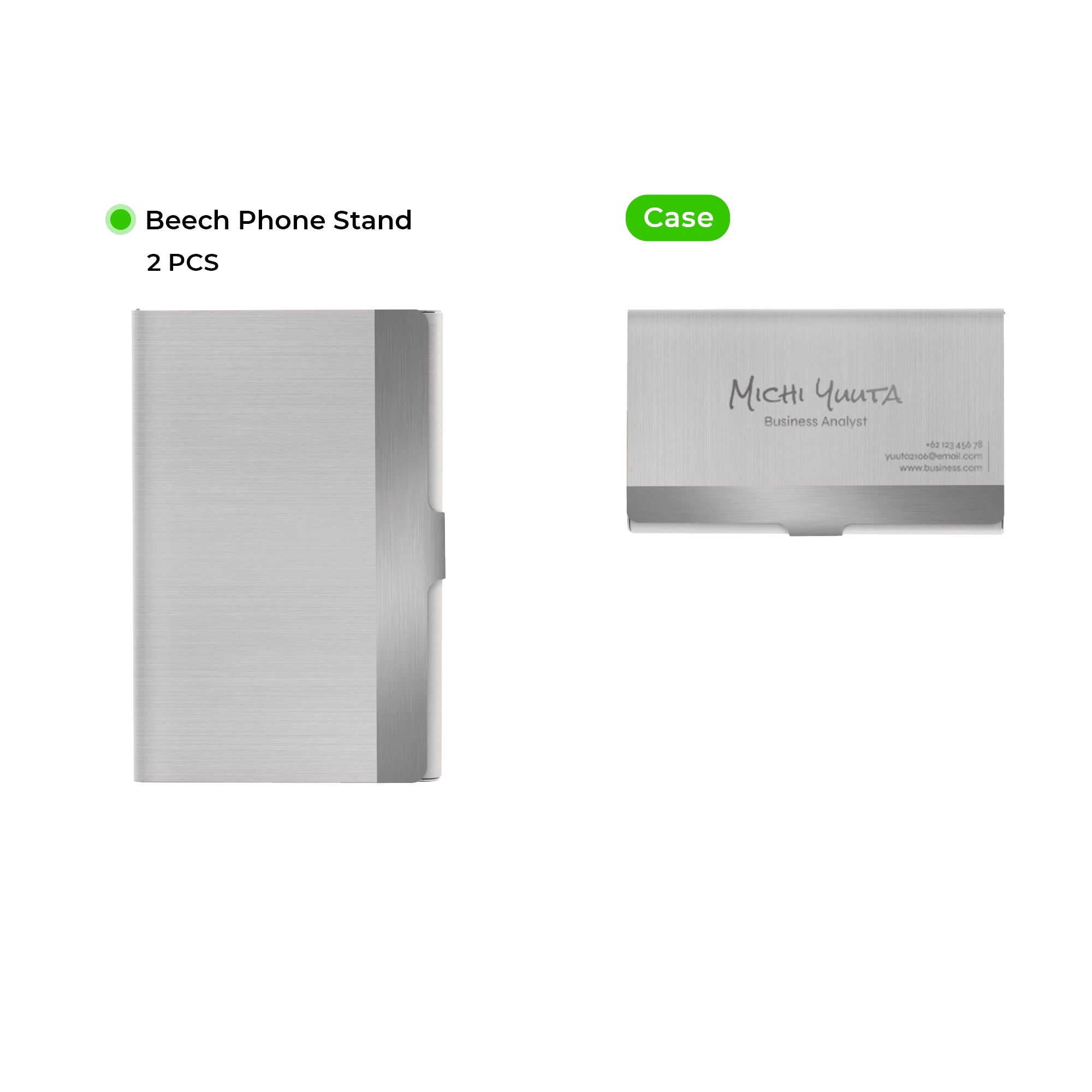 Aluminum Business Card Holder (2pcs)