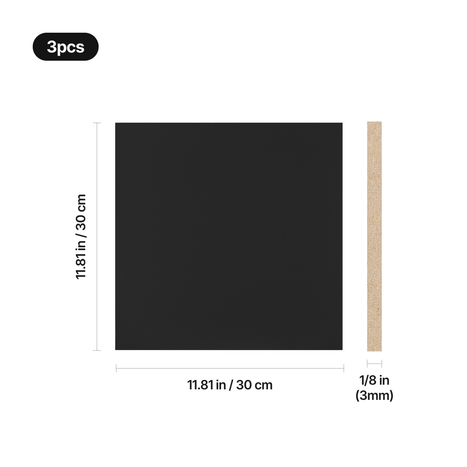 3mm black mdf board 30 30cm 3pcs 03