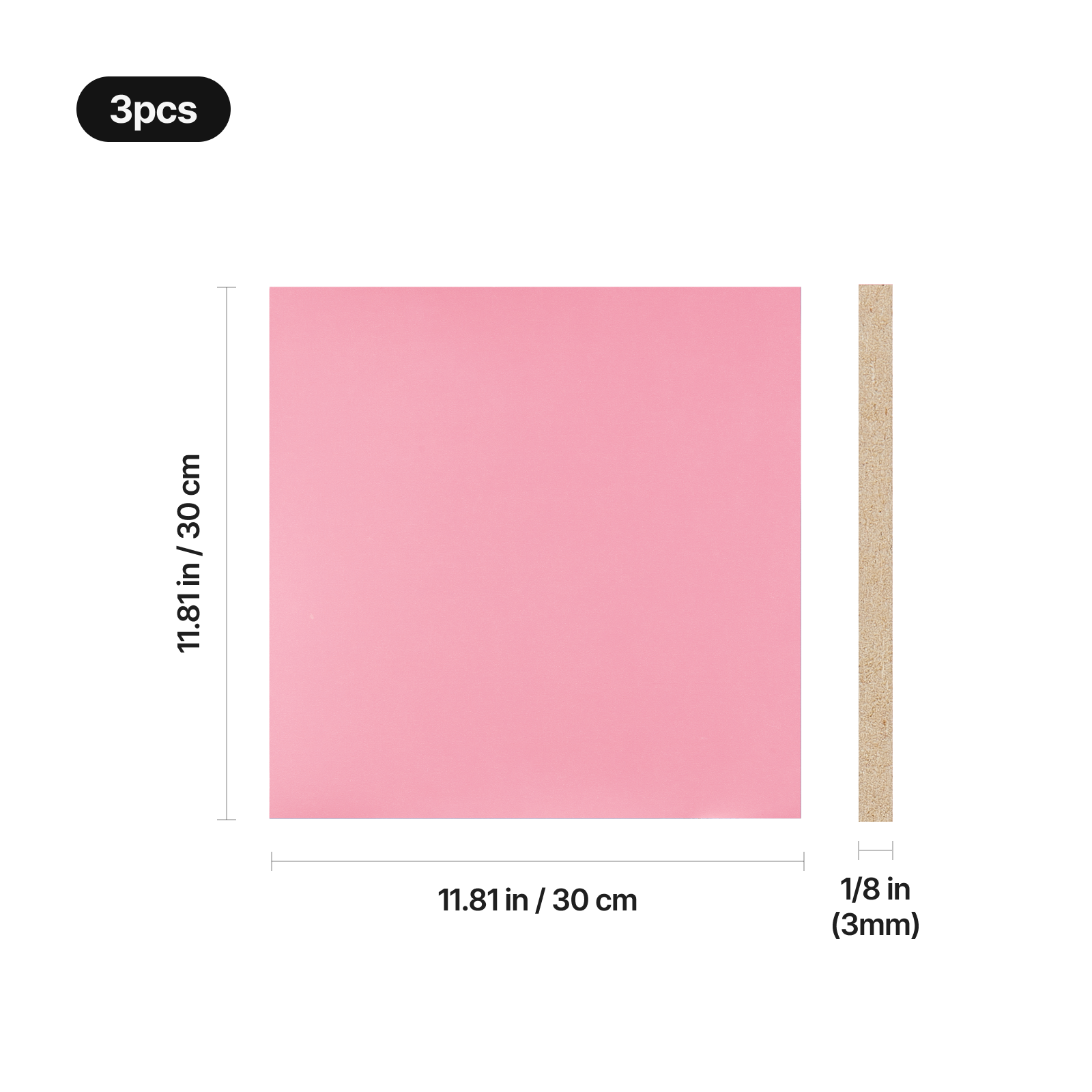 3mm pink mdf board 30 30cm 3pcs 03