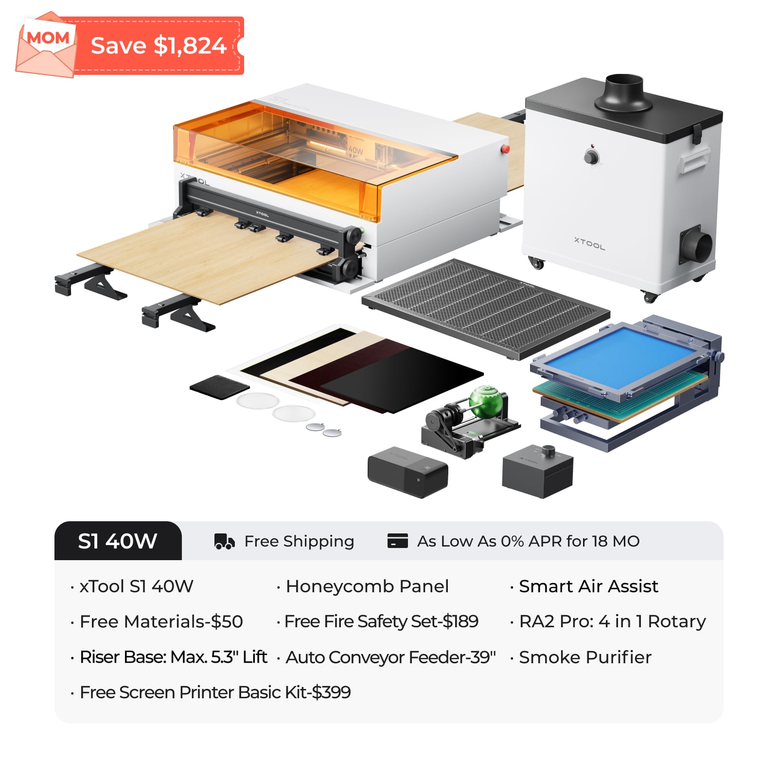 xTool S1 Enclosed Diode Laser Cutter