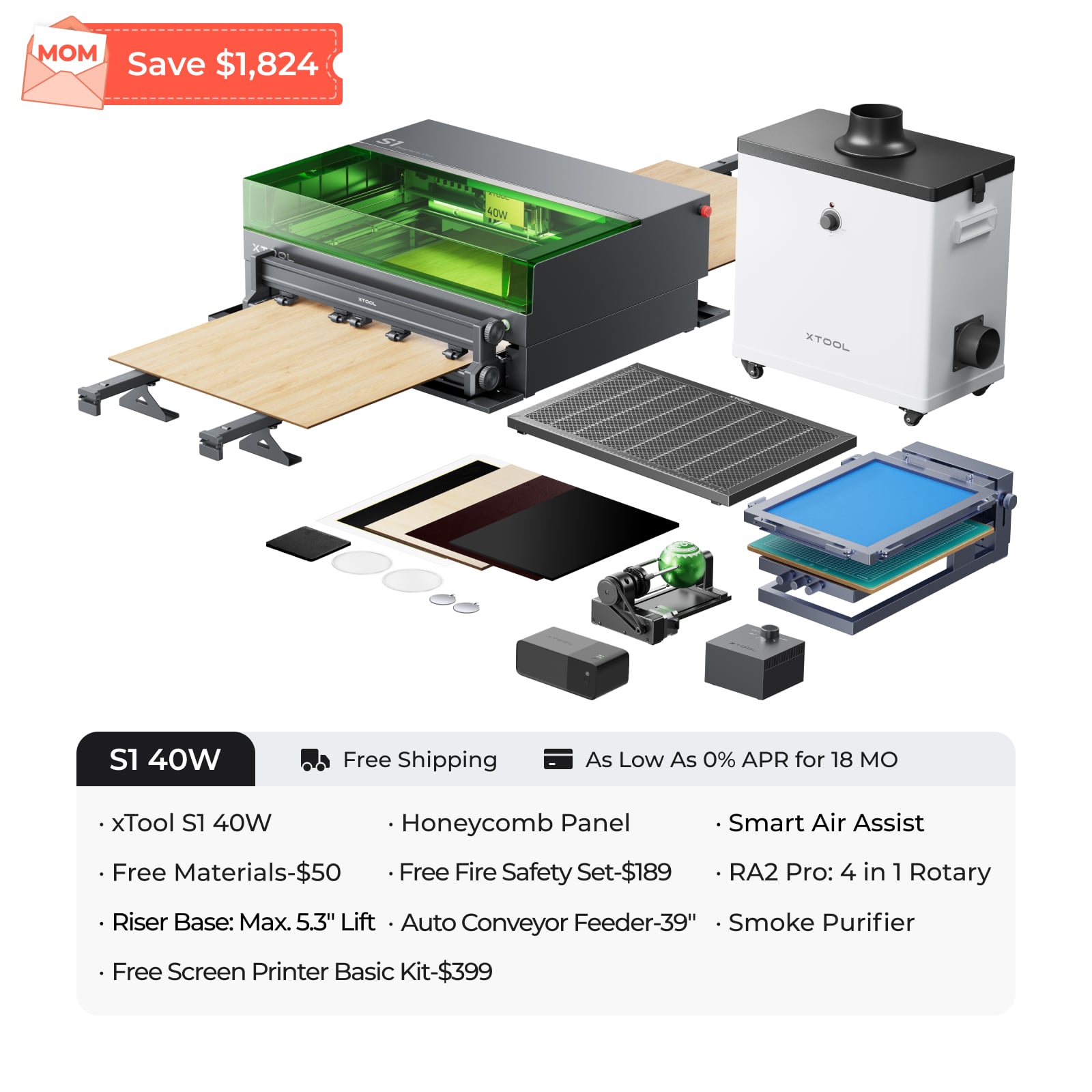 xTool S1 Enclosed Diode Laser Cutter