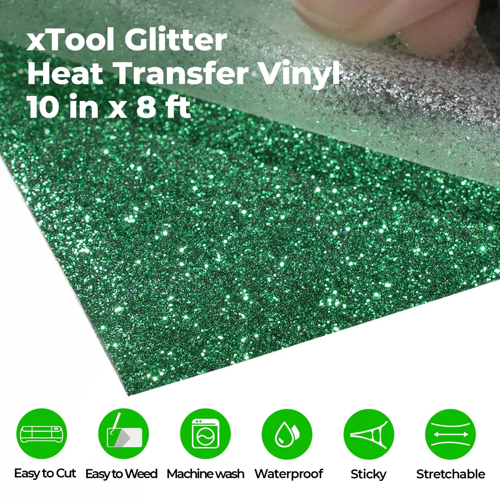 Green Glitter HTV Heat Transfer Vinyl Roll