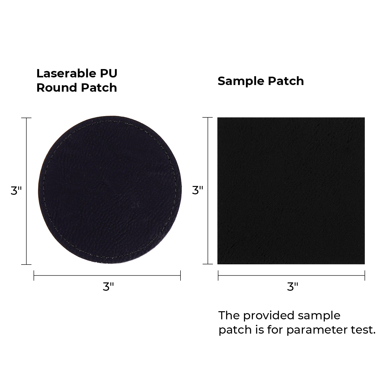 Round Laserable PU Iron-on Patch (10pcs)