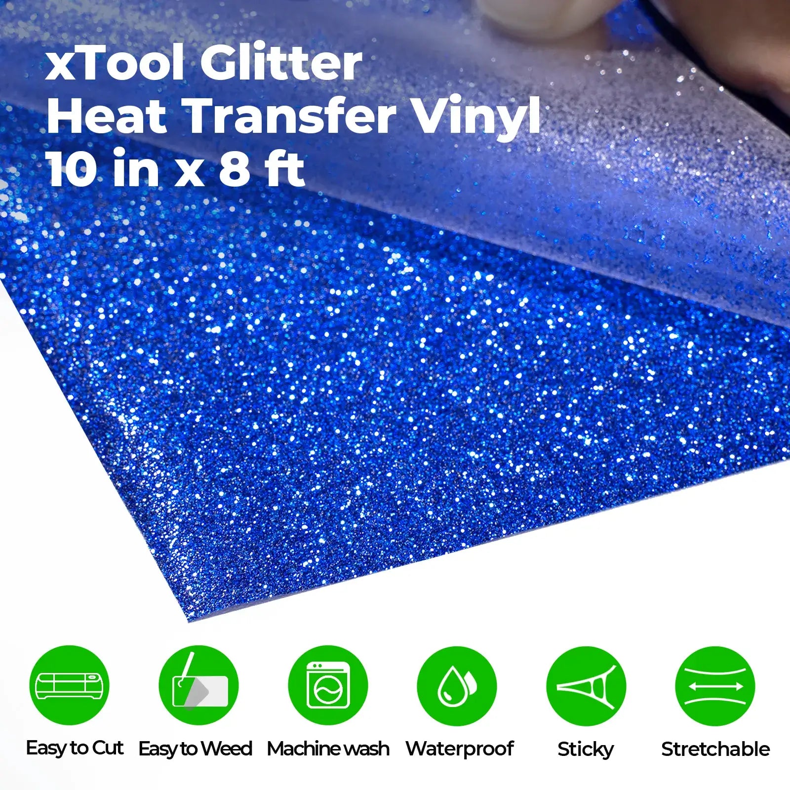 Navy Blue Glitter HTV Heat Transfer Vinyl Roll