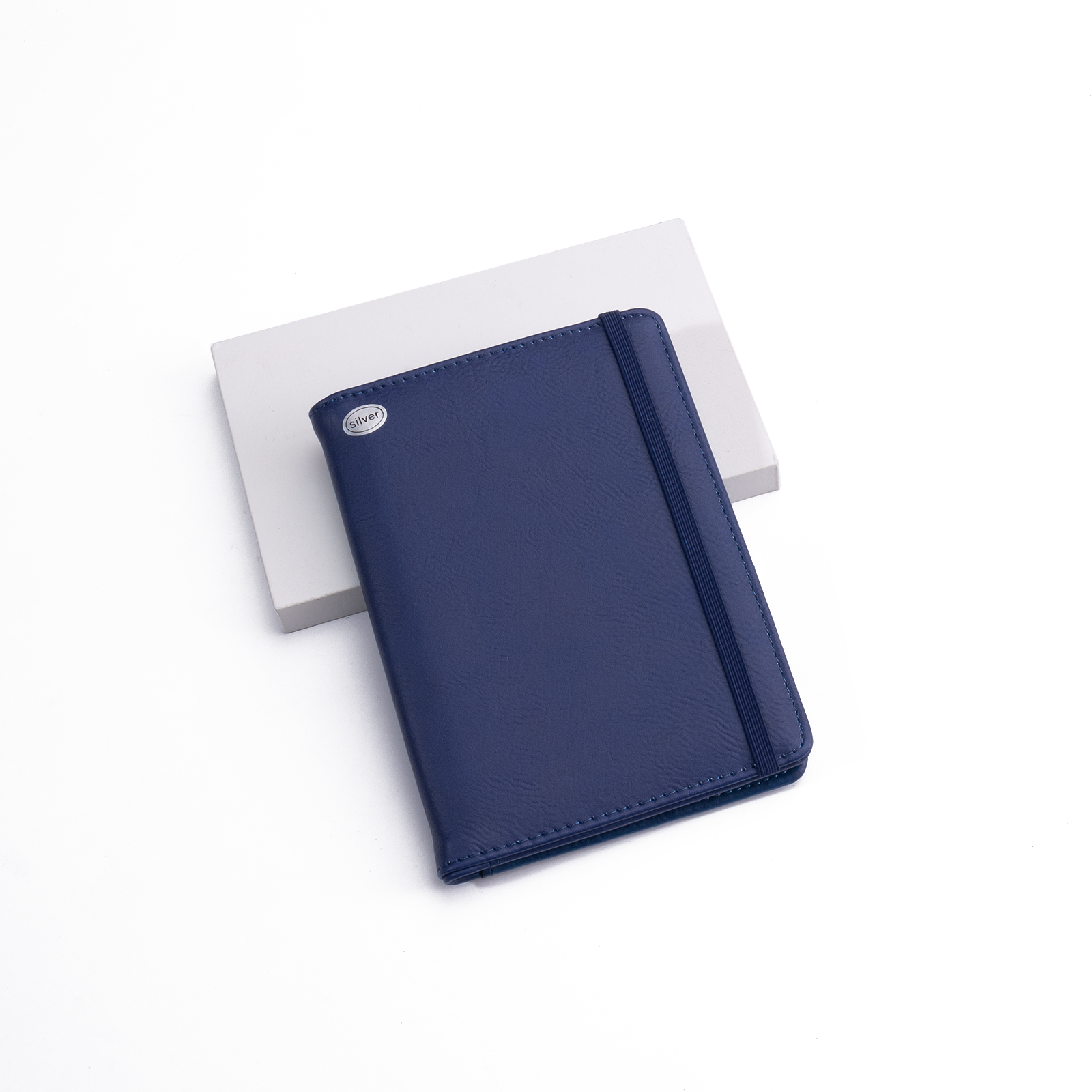 Blue to Sliver Laserable PU Patch Passport Holder