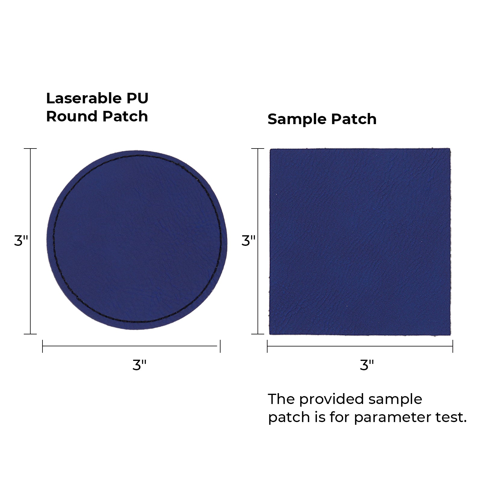 Blue to Silver Laserable PU Round Patch (10pcs)