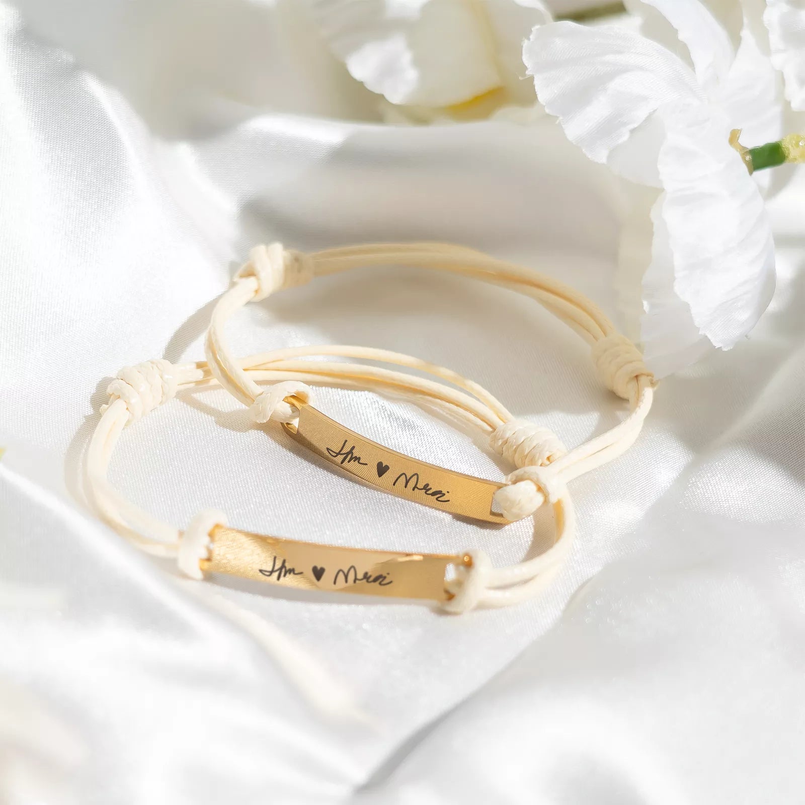 Rectangular Tag Cord Bracelet (3pcs)