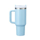 Pastel Blue to Silver Stainless Steel Tumbler with Removable Handle (40oz)