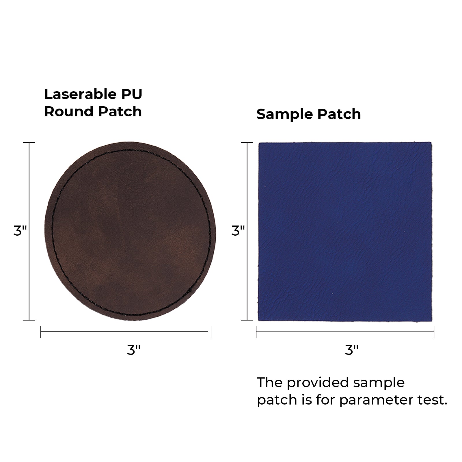 Brown to Gold Laserable PU Round Patch (10pcs)