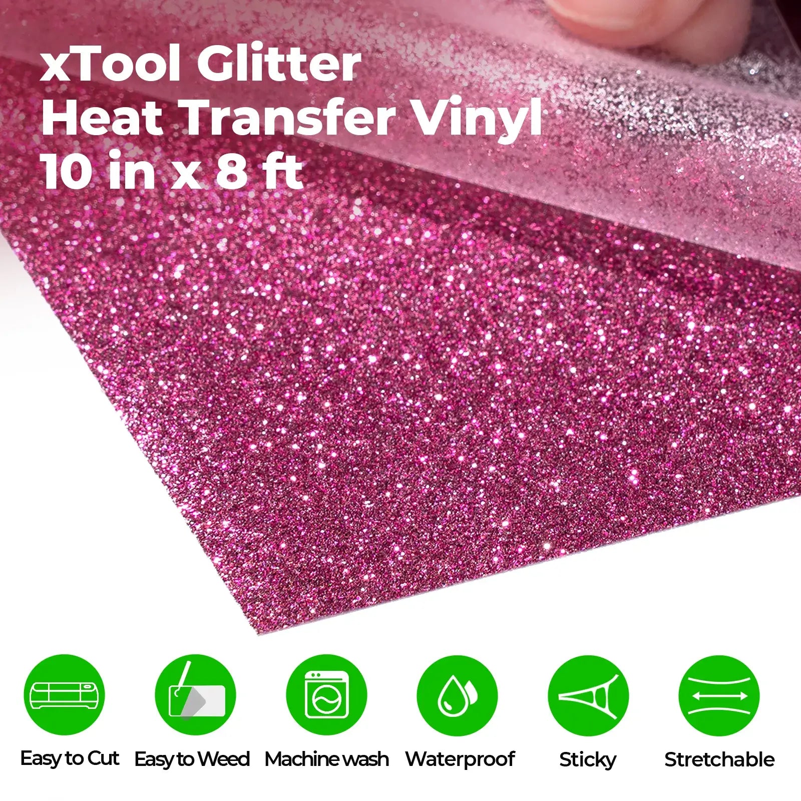 Pink Glitter HTV Heat Transfer Vinyl Roll