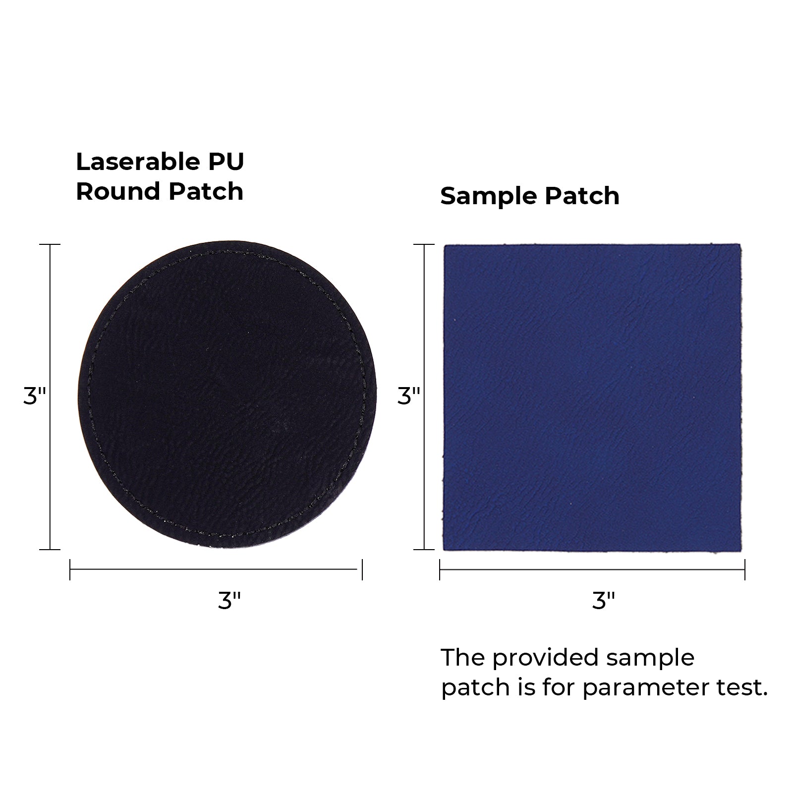 Black to Silver Laserable PU Round Patch (10pcs)