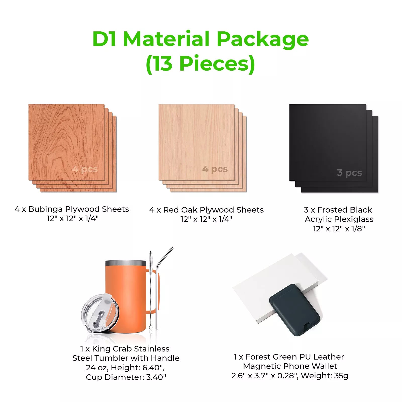 xTool D1/D1 Pro Material Package (13pcs)